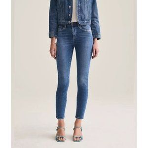 Agolde Sophie High-Rise Skinny Jeans Size 26 Distressed Detail Blue Denim Womens
